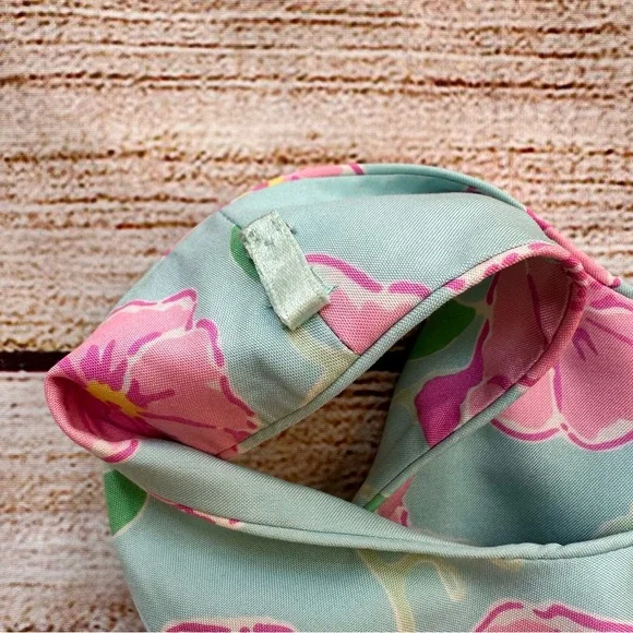 Lilly Pulitzer Aqua Blue Silk Shift Dress Pink Floral Print Ladies Sz 4 - Picture 3 of 4